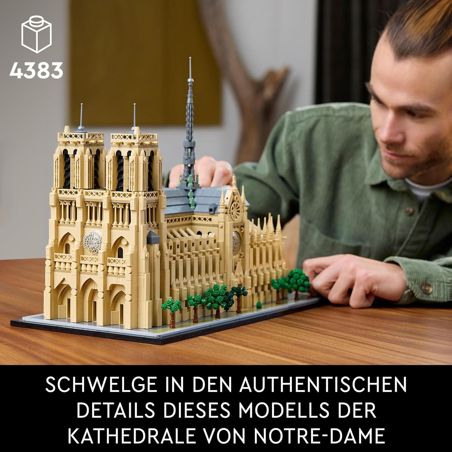 LEGO Architecture Notre-Dame De Paris, Coleccionable para adultos, Recuerdo de Francia, Regalo para mujeres, hombres, trotamundos y todos los entusiastas de la historia, Modelo arquitectónico 21061 Juegos de construcción Besuche den LEGO-Store