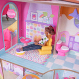 KidKraft Casa de Muñecas de Madera Castillo de Dulces con Muebles y Accesorios, Casa con Figura de Llama Unicornio, Elevador de Conos de Helado y Silla de Osito de Goma para Muñecas, Juguete para Edades de 3 años en adelante, 20242