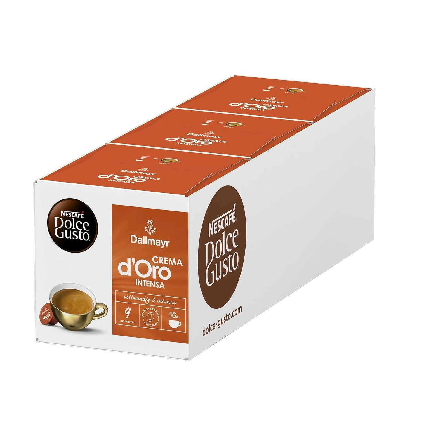 NESCAFÉ DOLCE GUSTO DALLMAYR Crema d'Oro Intensa Kaffeekapseln Paquete de 3 (3 x 16 Kapseln)