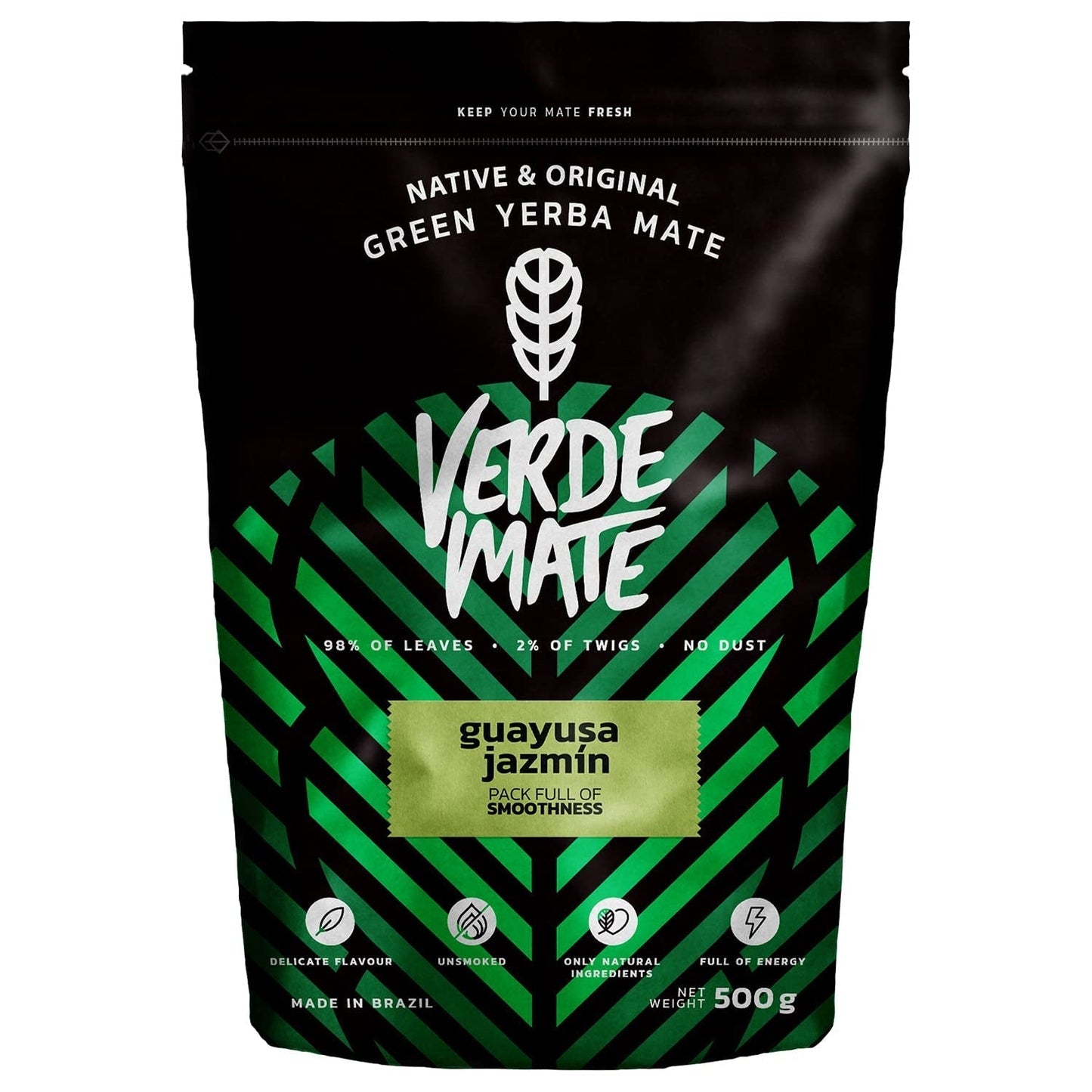 Juego de té de hierbas Yerba Mate | Yerba Mate con hierbas | Green Mate Energía Verde Guaraná, Guayusa Jazmín, Zarzaparrilla | Yerba Mate verde brasileña | 3X500G