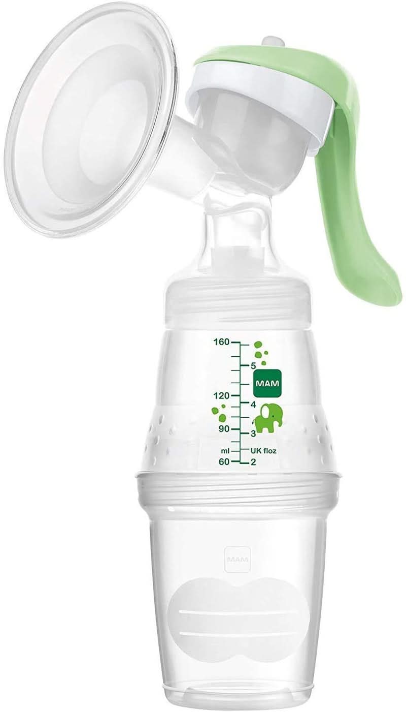 MAM Sacaleches eléctrico y manual 2 en 1, con 9 niveles de estimulación, contiene 2 biberones, arranque fácil, verde Accesorios Alimentación y Lactancia Bebe Naty Shop