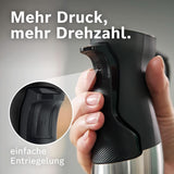 Bosch Stabmixer Ergomaster Serie 6 MSM6M673, 10 Jahre Motorgarantie, Edelstahl-Klingen, Verschleißfreie Keramik-Kupplung, Luftkühlung, Zerkleinerer, Kartoffelstampfer, Schneebesen, 1000 W Cocina Naty Shop