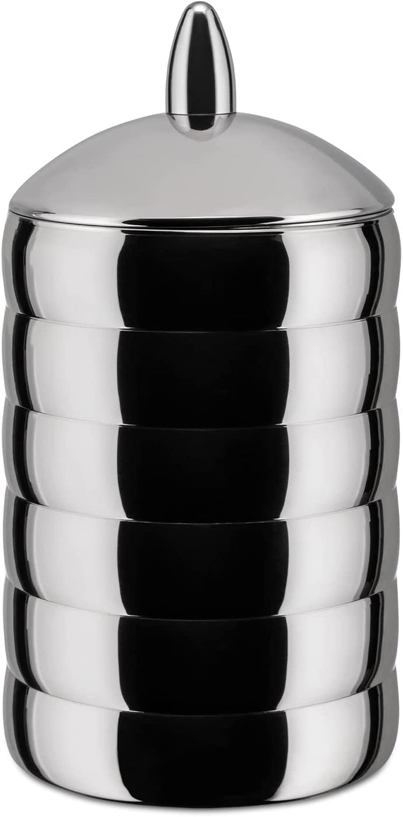 Alessi Kalistò 2 CB02 - Tarro de cocina de acero inoxidable 18/10 con pomo de aluminio, 114 cl, plateado Cajas para conservar alimentos Naty Shop Kalisto 2