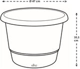 elho Amiga Round 47 - Macetas para interior y exterior - 100% plástico reciclado - Ø 47,0 x H 35,3 cm - Beige/Beige hongo