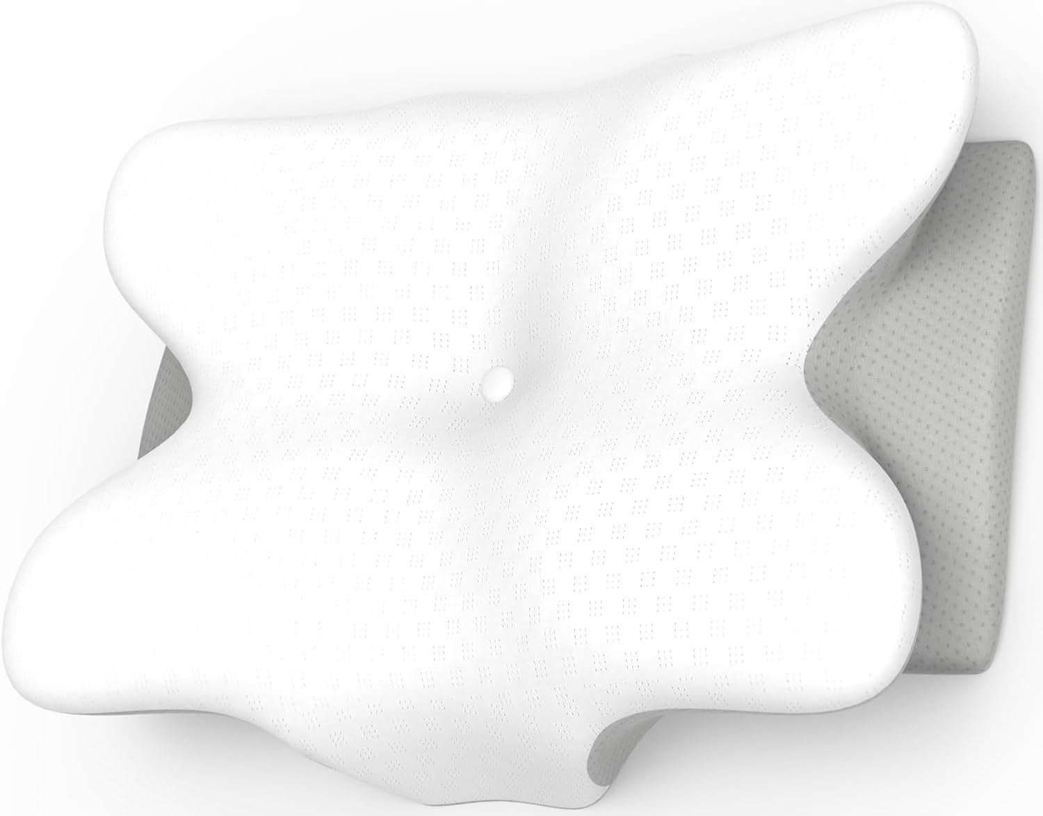Almohada Cervical Ergonómica Viscoelástica con Funda Extraíble y Lavable para Dormir Ortopédicamente, Dolor de Cuello y Dolor Abdominal (55X35X13Cm) Naty Shop Almohadas Ortopédicas Cervicales Gris Tamaño Estándar 55X35X13/10Cm