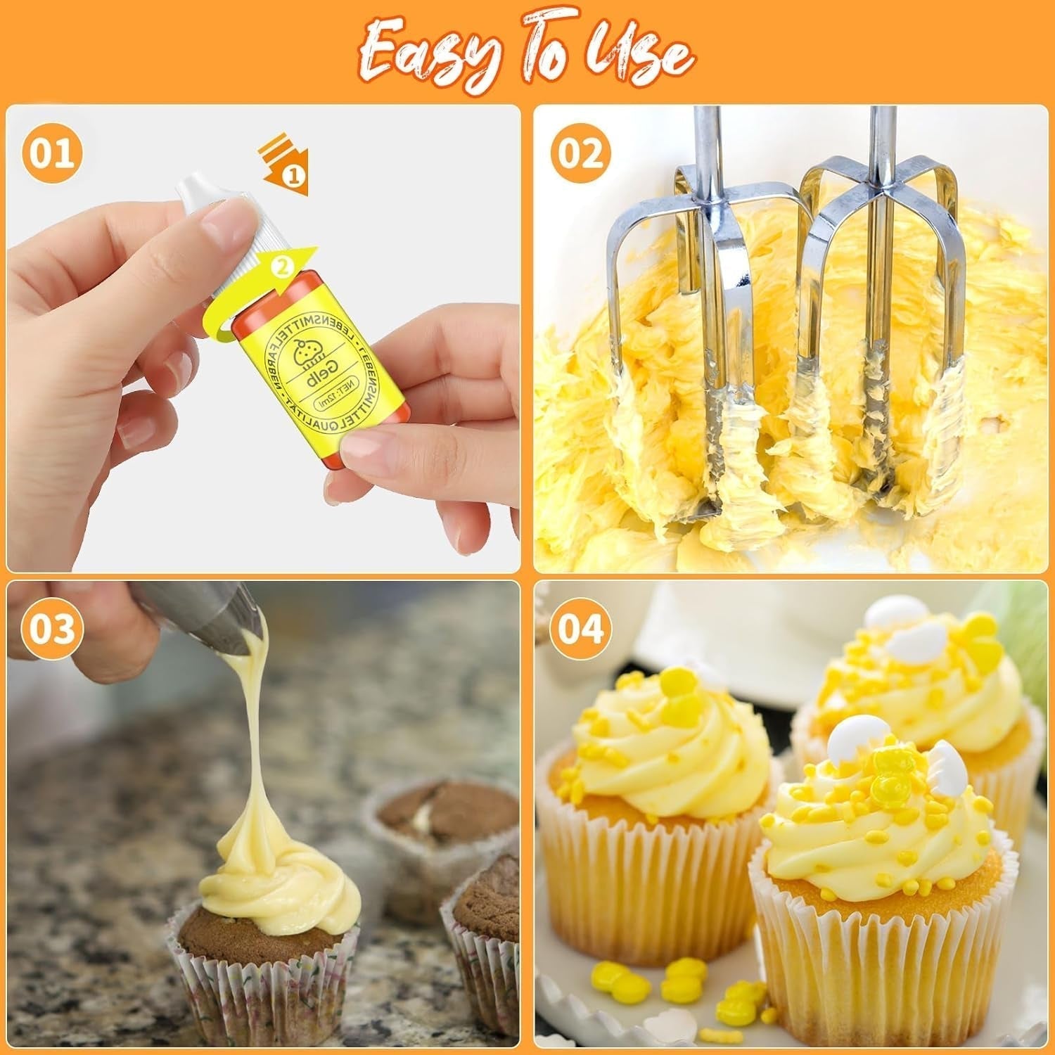 Set colorante alimentario líquido 12 x 12 ml Naty Shop