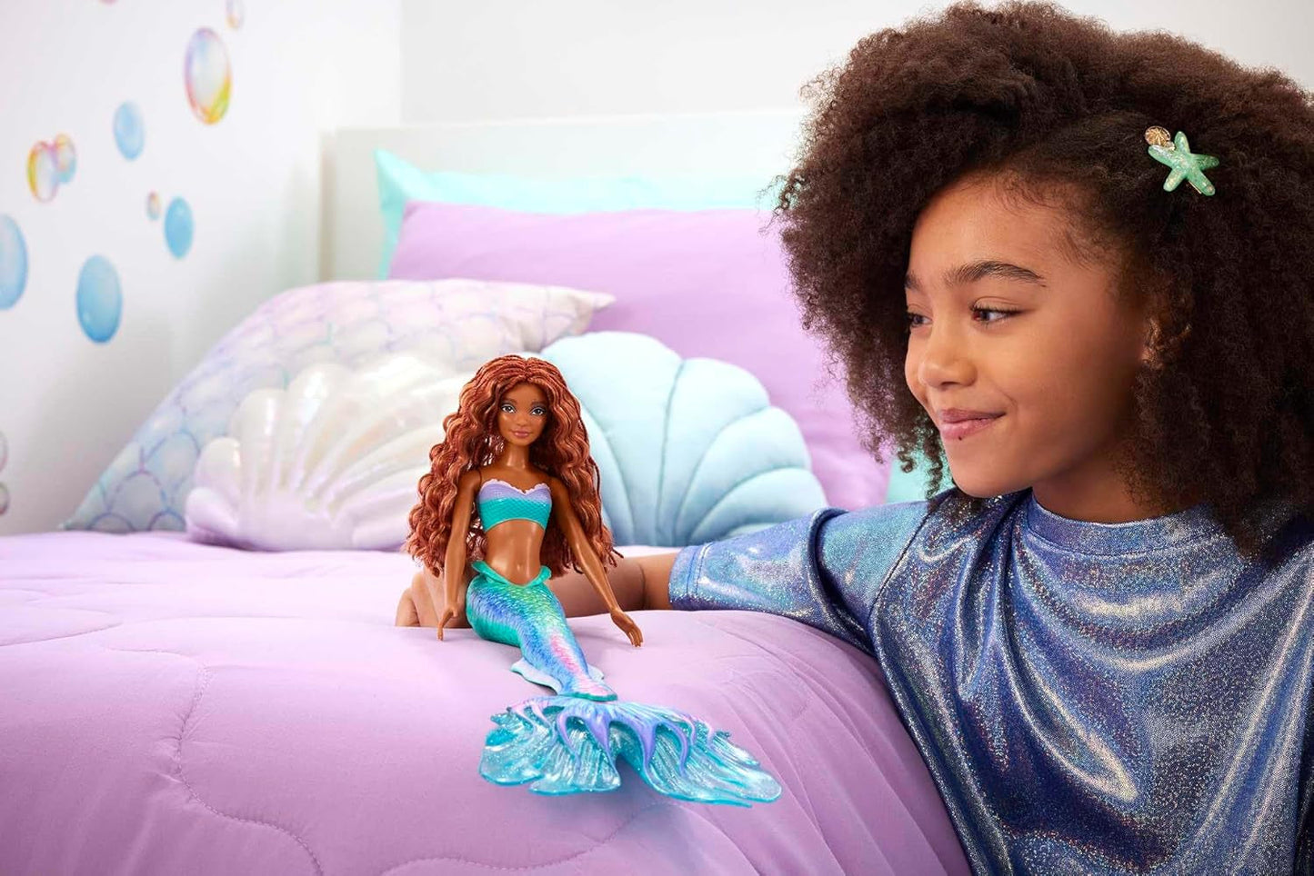 Mattel Disney Ariel - Muñeca La Sirenita, Inspirada en la película La Sirenita, Juguete de Sirena, Posicionado, Regalos de Disney, Juguete para Edades de 3 años en adelante, HLX08