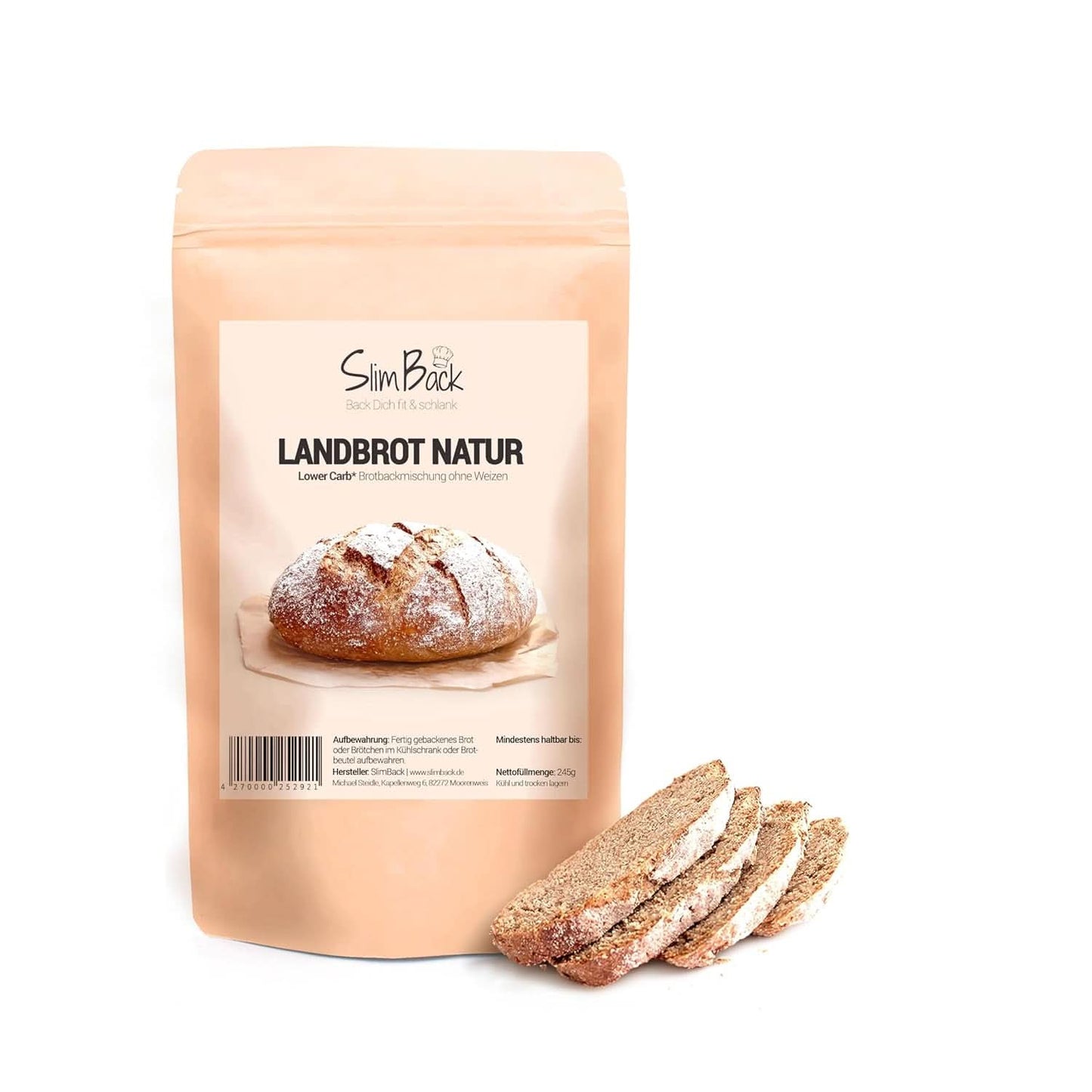 LOWER CARB BREAD BLEND, keto, vegano y sin gluten, alternativa de pan proteico sin soja ni cereales Naty Shop Kitchen 245 gramos