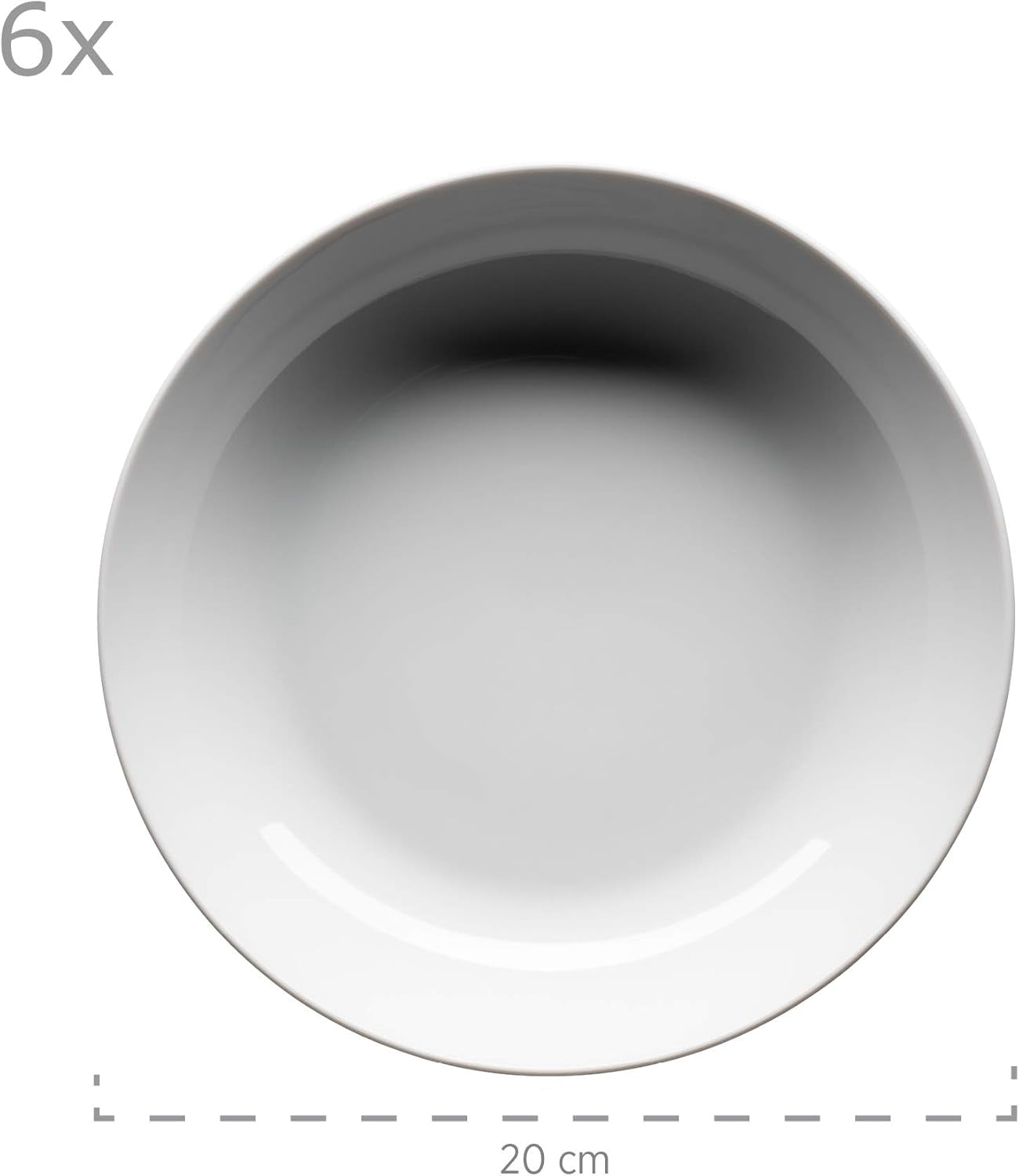 Mäser Barca vajilla para 6 personas, 12 unidades, porcelana, blanco