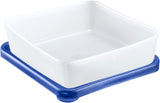Westmark 4 recipientes para conservar alimentos y congelar, incluida tapa, capacidad: 0,25 l cada uno, apilables, plástico, Trio, color: transparente/azul, 25042270 Cajas para almacenar alimentos Naty Shop