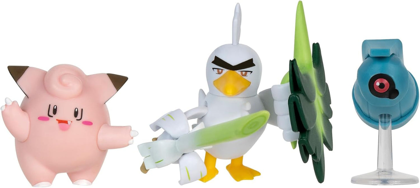 Pokémon PKW3057 Juego de figuras de batalla: Piepi, Tanhel, Lauchzelot Figuras de acción Naty Shop