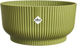 elho Vibes Fold Bowl 25 - Macetas de interior - 100% plástico reciclado - Ø 24,9 x H 12,1 cm - Verde/Ferngrün
