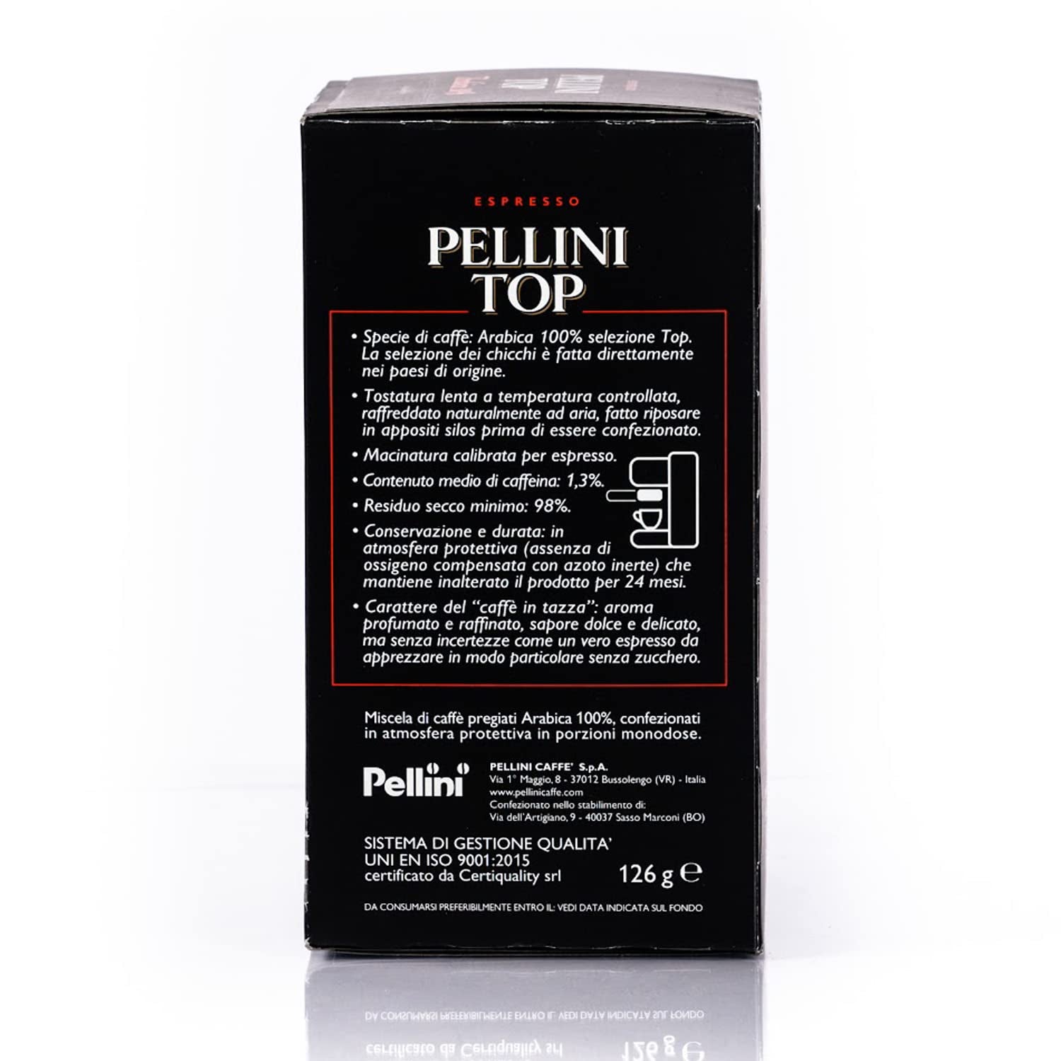Pellini Caffè, Espresso Pellini Top 100% Arábica - Paquete de 6 con 18 monodosis (6 x 126 g, 108 monodosis en total)