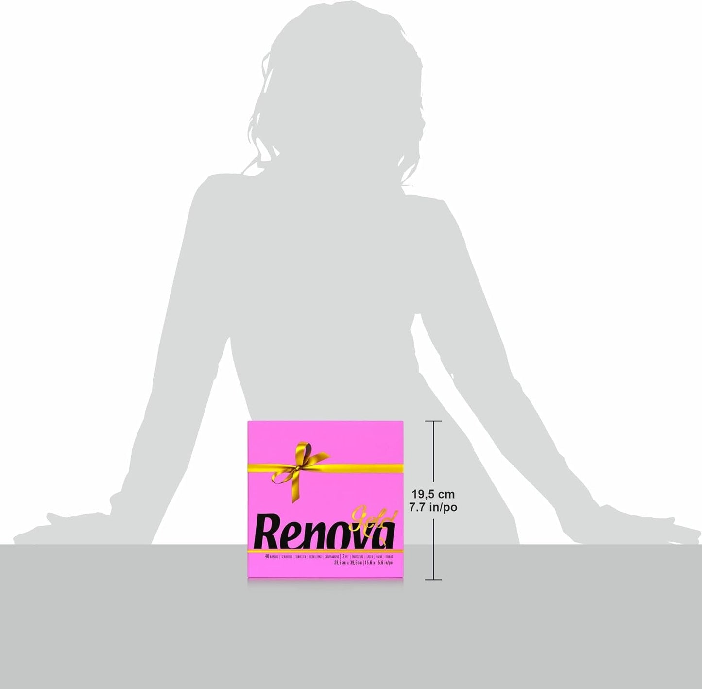 Servilletas de papel Renova, fucsia, 40 servilletas, grande, 2 capas