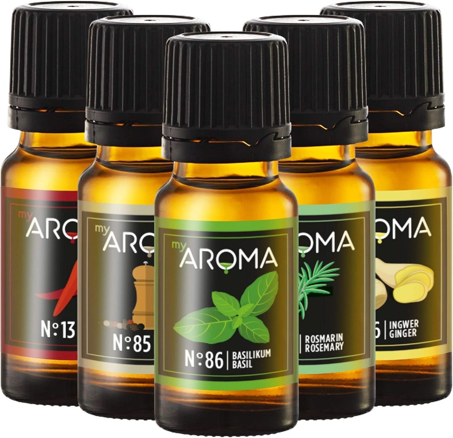 Miaroma | Set: Bosque y Pradera - Puro Sabor Natural con Sabor a Fruta y Sabor a Fruta (5 x 10 ml) | Sartén Grill Edulcorantes Naty Shop Sin Azúcar y Sin Azúcar
