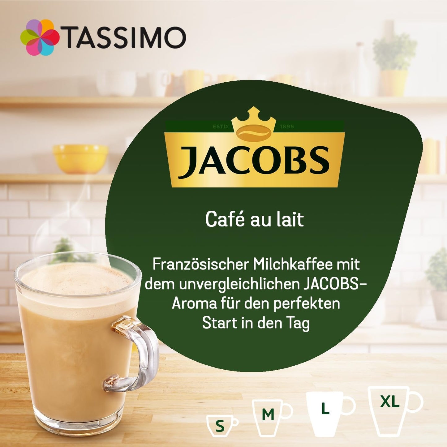 Tassimo Kapseln Jacobs Café au Lait, 5 x 16 monodosis, 80 Kaffeekapseln