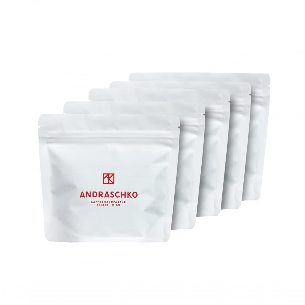 Set de degustación de espresso - 5 variedades de 100 g cada una - Orgánico y 100% Arábica - Origen único y mezcla - Perfecto para portafiltros y máquinas de espresso