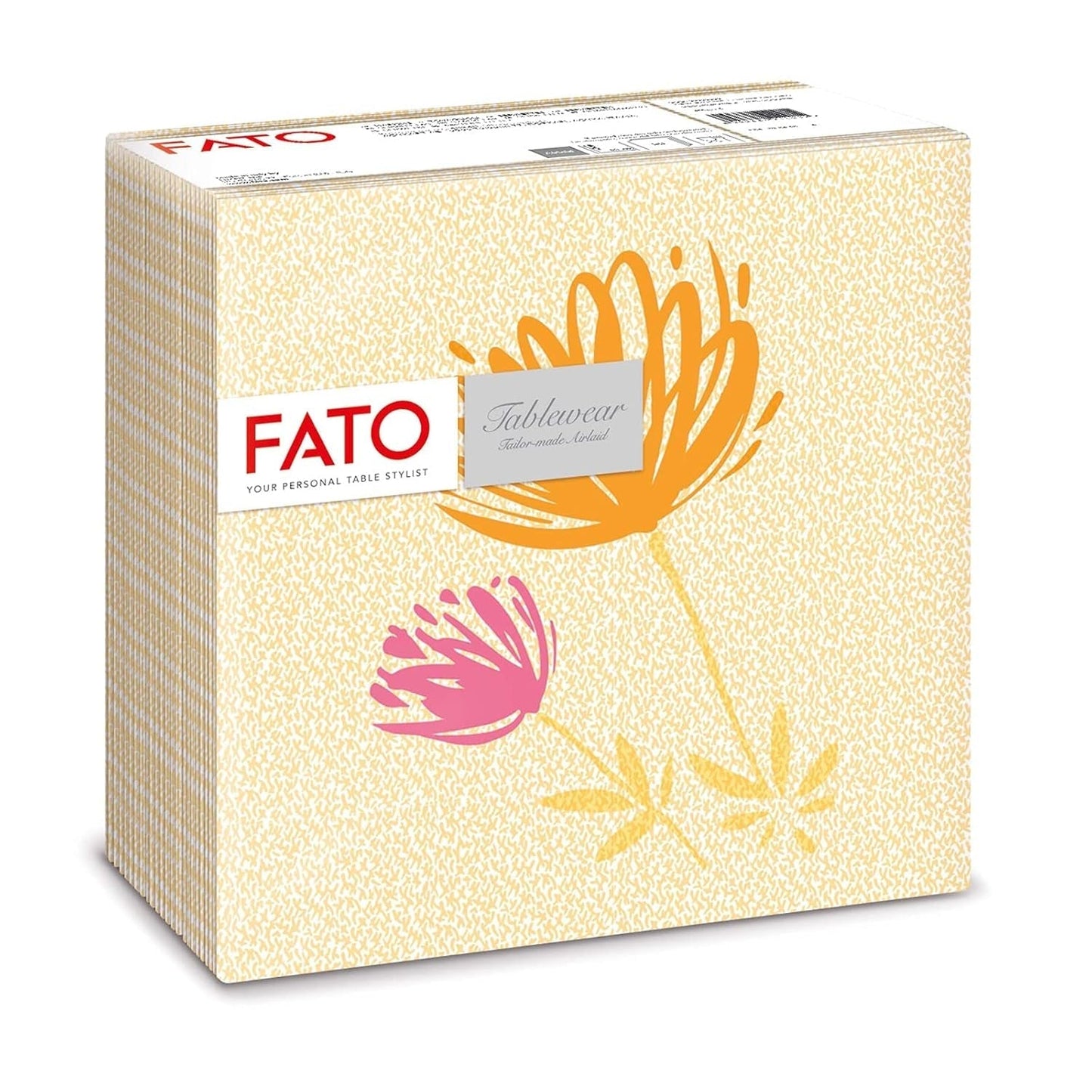 Fato - Servilletas de papel seco, airlaid, efecto textil, paquete de 50 servilletas, 40X40 plegadas en formato 4, Tropicana Decor
