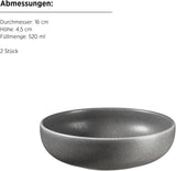 MÄSER Serie Unico, Vajilla para 2, Atemporal, Elegante, Servicio de Mesa de Cerámica de 8 Piezas, Gres, Antracita