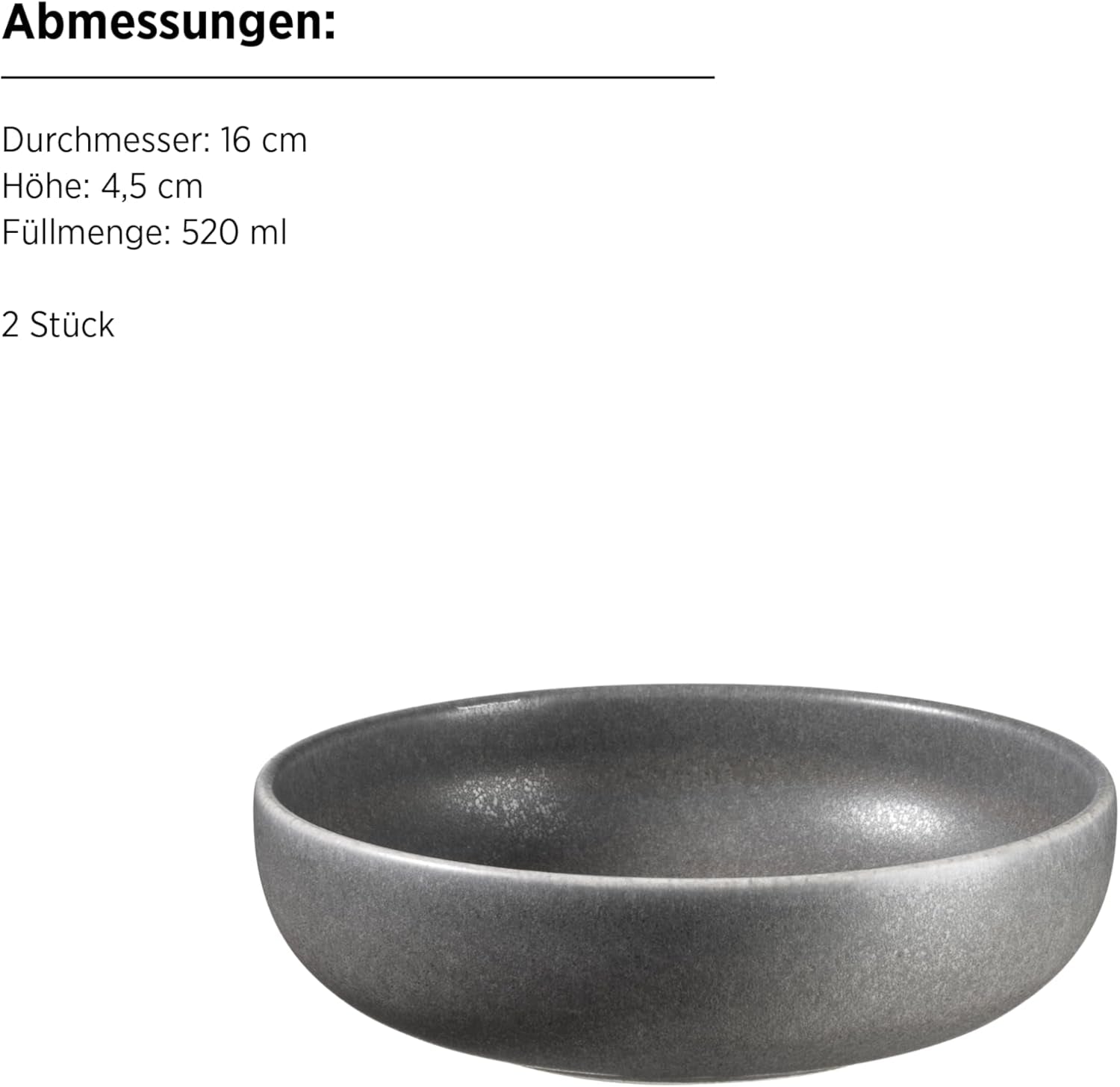 MÄSER Serie Unico, Vajilla para 2, Atemporal, Elegante, Servicio de Mesa de Cerámica de 8 Piezas, Gres, Antracita