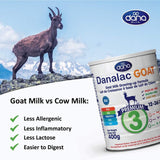 Danalac (paquete de 1) Fórmula avanzada de leche de cabra para el crecimiento 800 g de leche en polvo para bebés etapa 3 para niños pequeños y bebés de 1 a 3 años