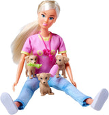 Simba Steffi Love Dog Trainer, muñeco de juguete como adiestrador de perros con curso de adiestramiento, 3 perros y accesorios, 29 cm, a partir de 3 años