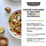 Organic Omega Seed Mix 3 kg (mezcla de semillas de calabaza, girasol y lino), una mezcla de 3 semillas oleaginosas enteras crudas, rica en proteínas, fibra y ácidos grasos omega-3