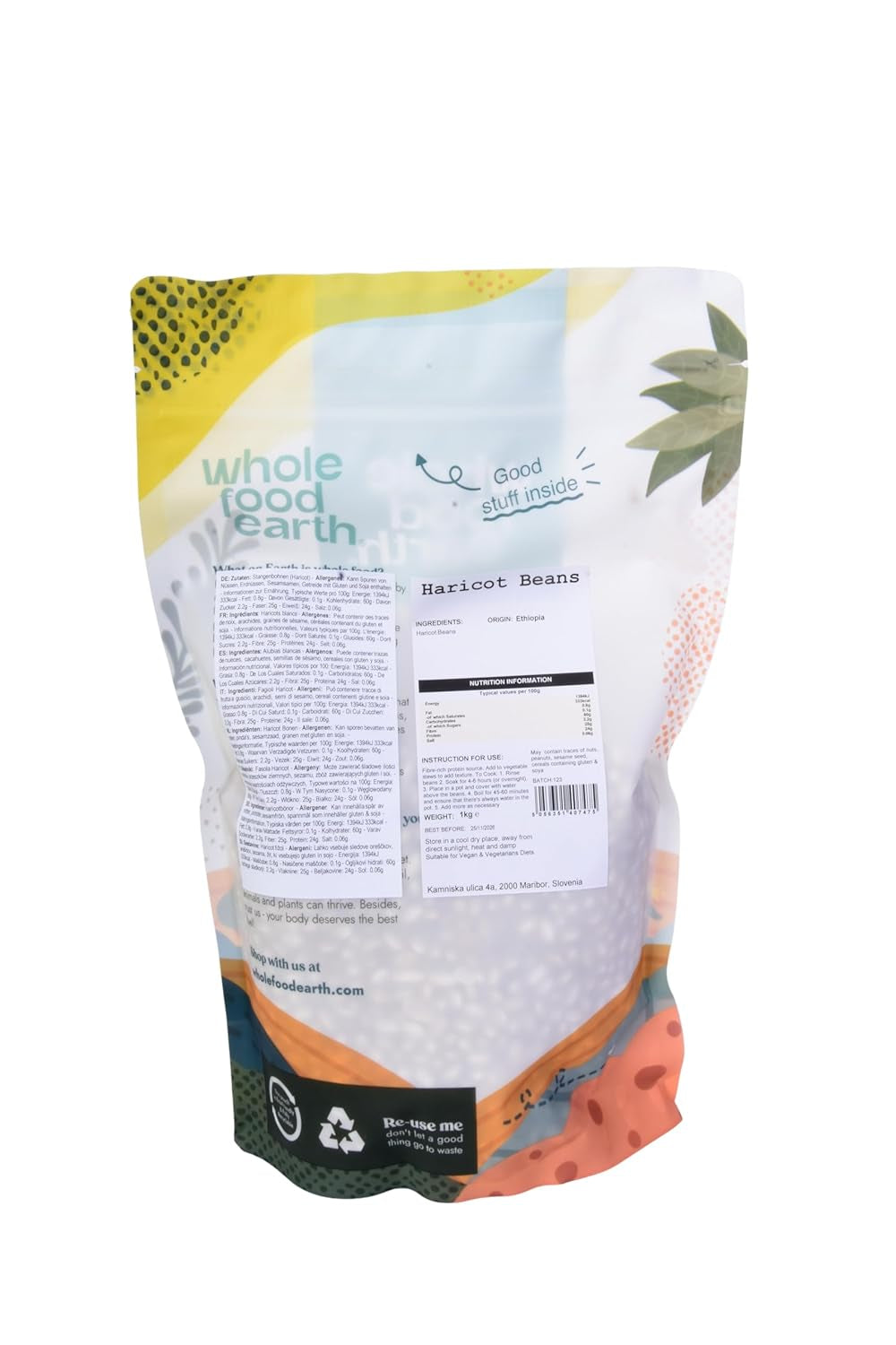 Judías verdes Tierra Integral 1kg | Sin OGM | Naturales | Rico en fibra | Rico en proteínas