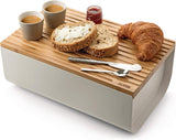 Alessi Mattina BG03 R - Panera de acero inoxidable con resina epoxi y madera de bambú, rojo Cajas para guardar alimentos Naty Shop
