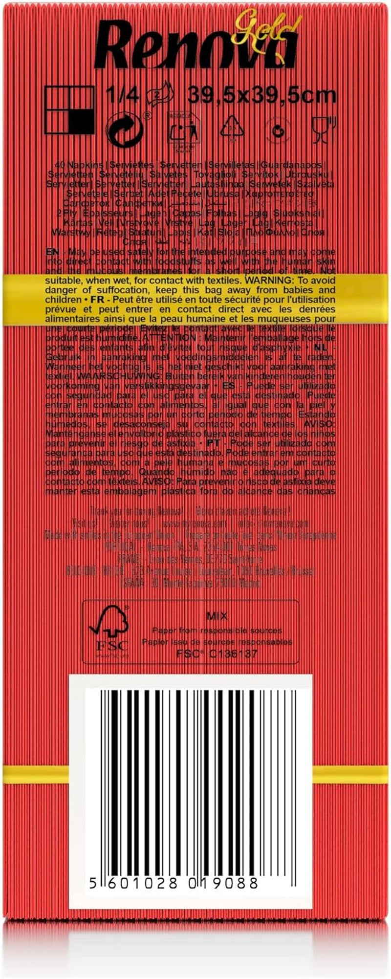 Servilletas de papel Renova Red Gold - 40 servilletas