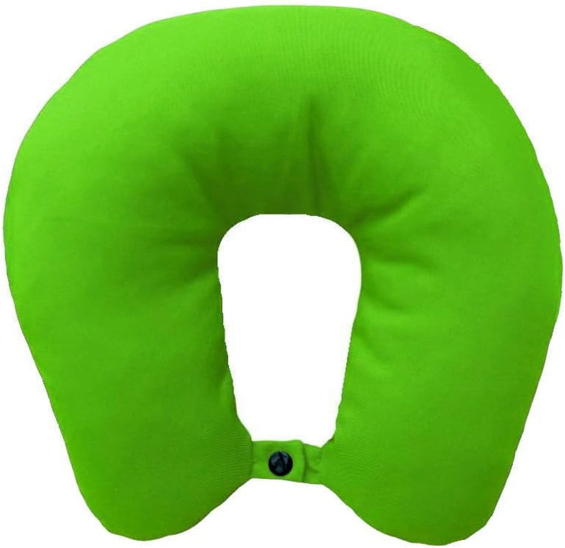 Lemos Home Almohada para el cuello con relleno de microfibra, almohada de apoyo para el cuello, cómoda almohada de viaje para avión, coche, oficina, ideal para camping, vacaciones y dispositivos de viaje (verde menta)