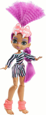 Cave Club GTH02 - Muñeca divertida Roaralai Pyjama Party, muñeca articulada con pelo morado y accesorios, regalo para niños de 4 años en adelante, multicolor