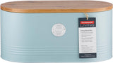 , Panera de acero inoxidable con tapa de bambú "Living" crema, crema Cajas para guardar alimentos Naty Shop Pan Azul Claro
