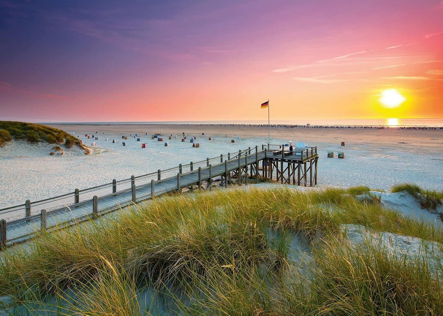 Ravensburger Puzzle 12000690 - Puesta de sol sobre Amrum - Puzzle de 1000 piezas para adultos y niños a partir de 14 años, Puzzle con motivos de la playa del Mar del Norte Puzzle Naty Shop Scenic