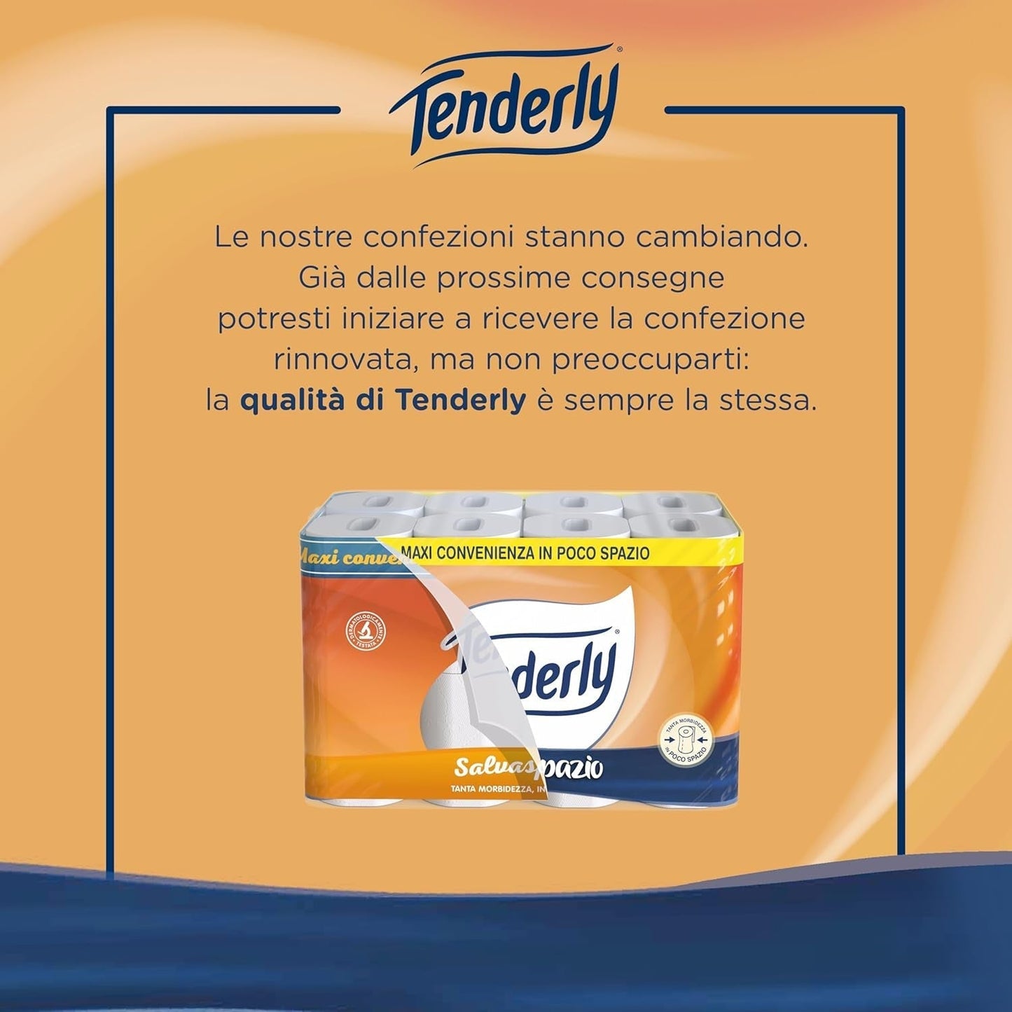 Ahorro de espacio, 96 rollos de papel higiénico, 2 capas, 220 lágrimas por rollo, Con extractos naturales de malva y caléndula, Made in Italy, Dermatológicamente probado.