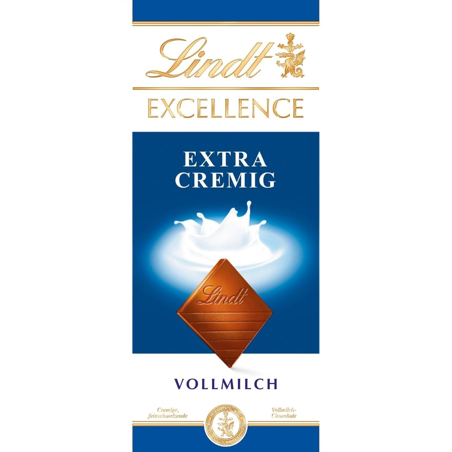 Lindt EXCELLENCE Chocolate con leche extra cremoso | Barra 100g | Chocolate con leche fino y premium con un sabor cremoso y lácteo | Aroma intenso y persistente | regalo de chocolate
