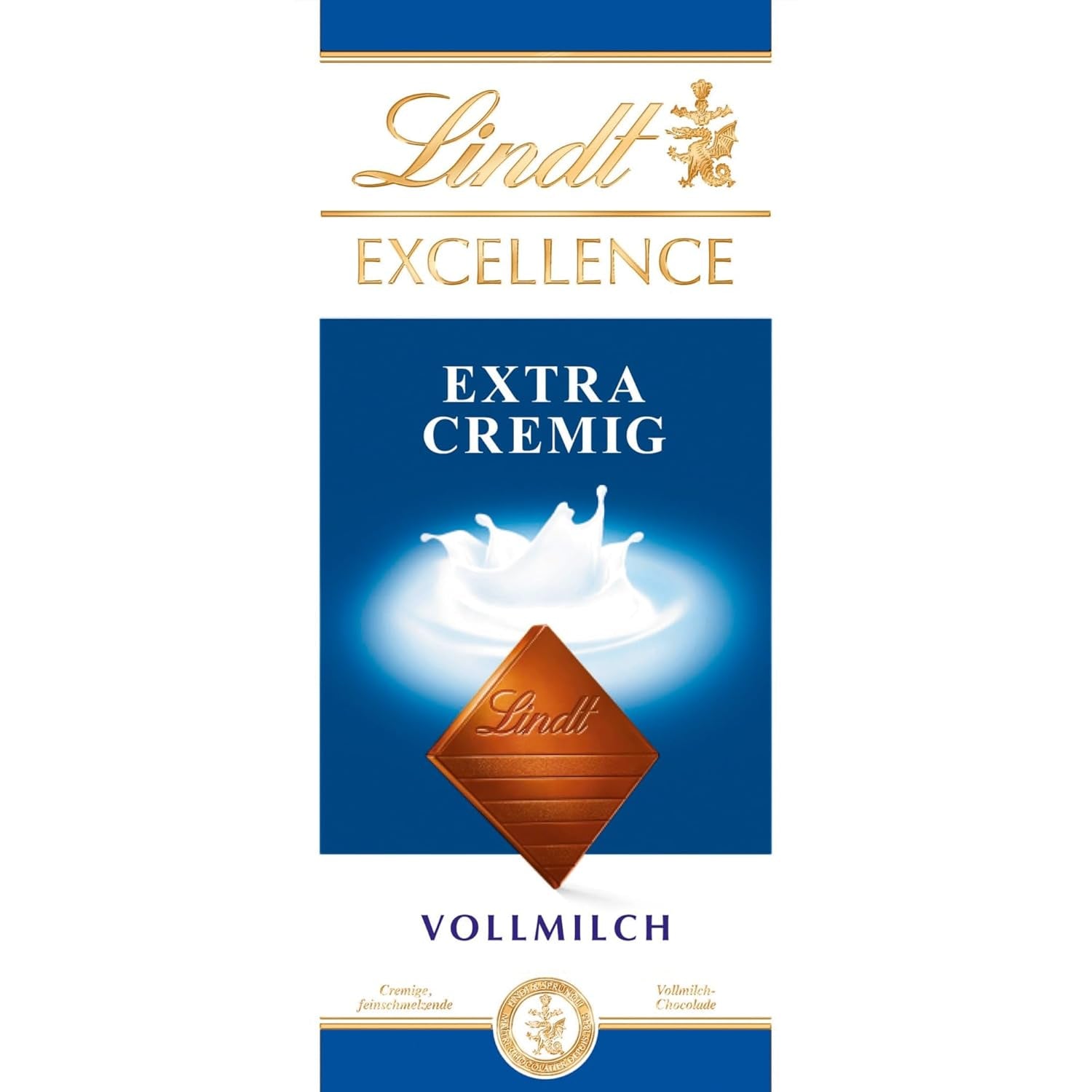 Lindt EXCELLENCE Chocolate con leche extra cremoso | Barra 100g | Chocolate con leche fino y premium con un sabor cremoso y lácteo | Aroma intenso y persistente | regalo de chocolate