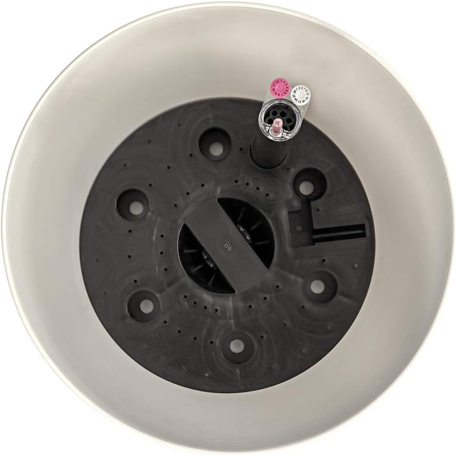Maceta Dehner Mila con sistema de riego automático, Ø 30 cm, altura 26 cm, plástico, blanco