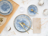 CreaTable, 21652, Serie Uno Mykonos, Vajilla de 12 Piezas, Juego de Platos de Porcelana, Apto para Lavavajillas y Microondas, Hecho en Portugal