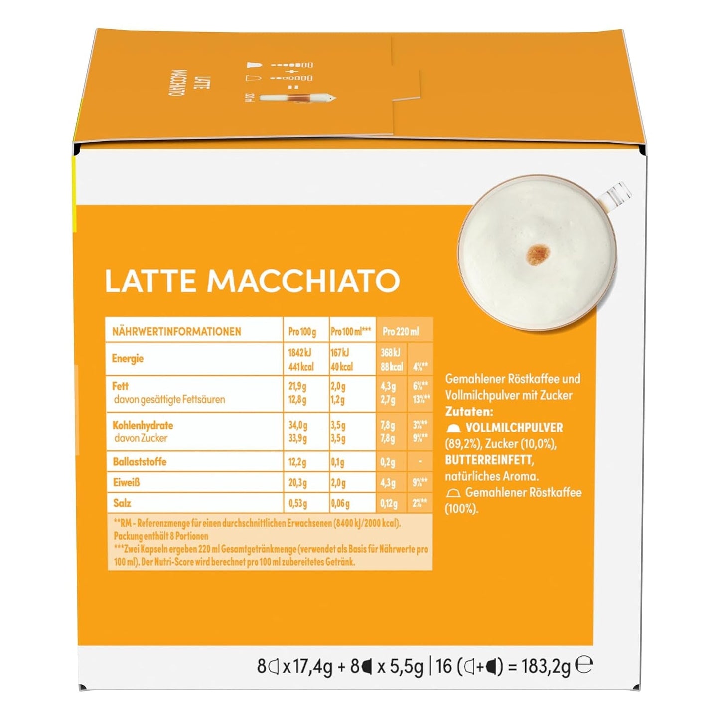 NESCAFÉ DOLCE GUSTO Latte Macchiato Kaffeekapseln Paquete de 3 (3 x 16 Kapseln)