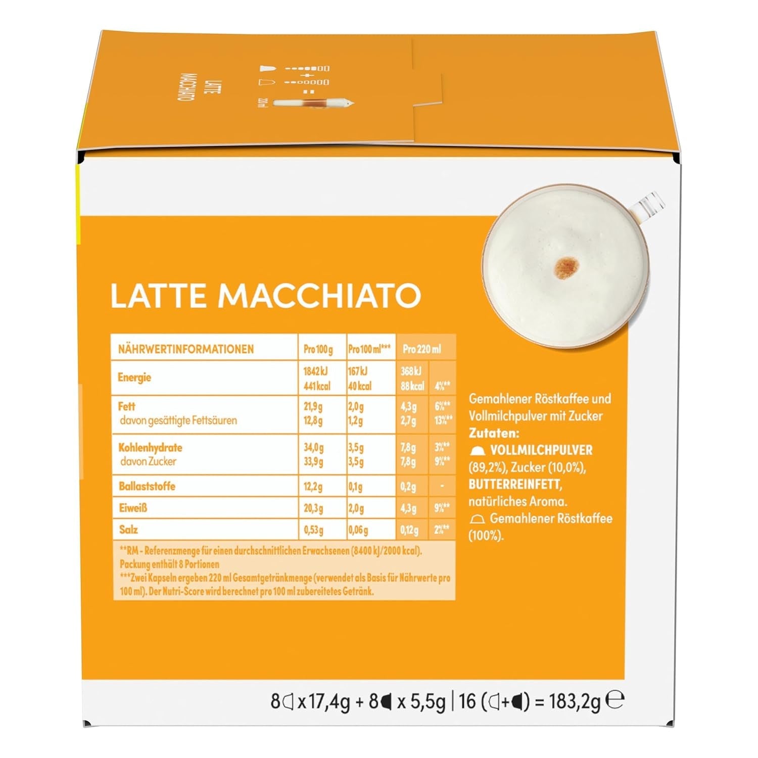 NESCAFÉ DOLCE GUSTO Latte Macchiato Kaffeekapseln Paquete de 3 (3 x 16 Kapseln)