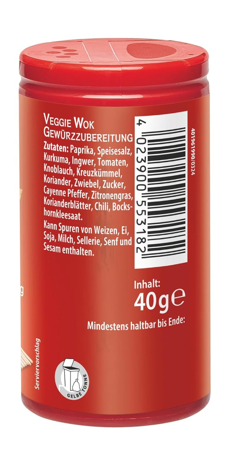 Bamboo Garden - Mezcla vegetariana para wok Würzmischung | Ingredientes veganos y naturales | 40 g en la dosis