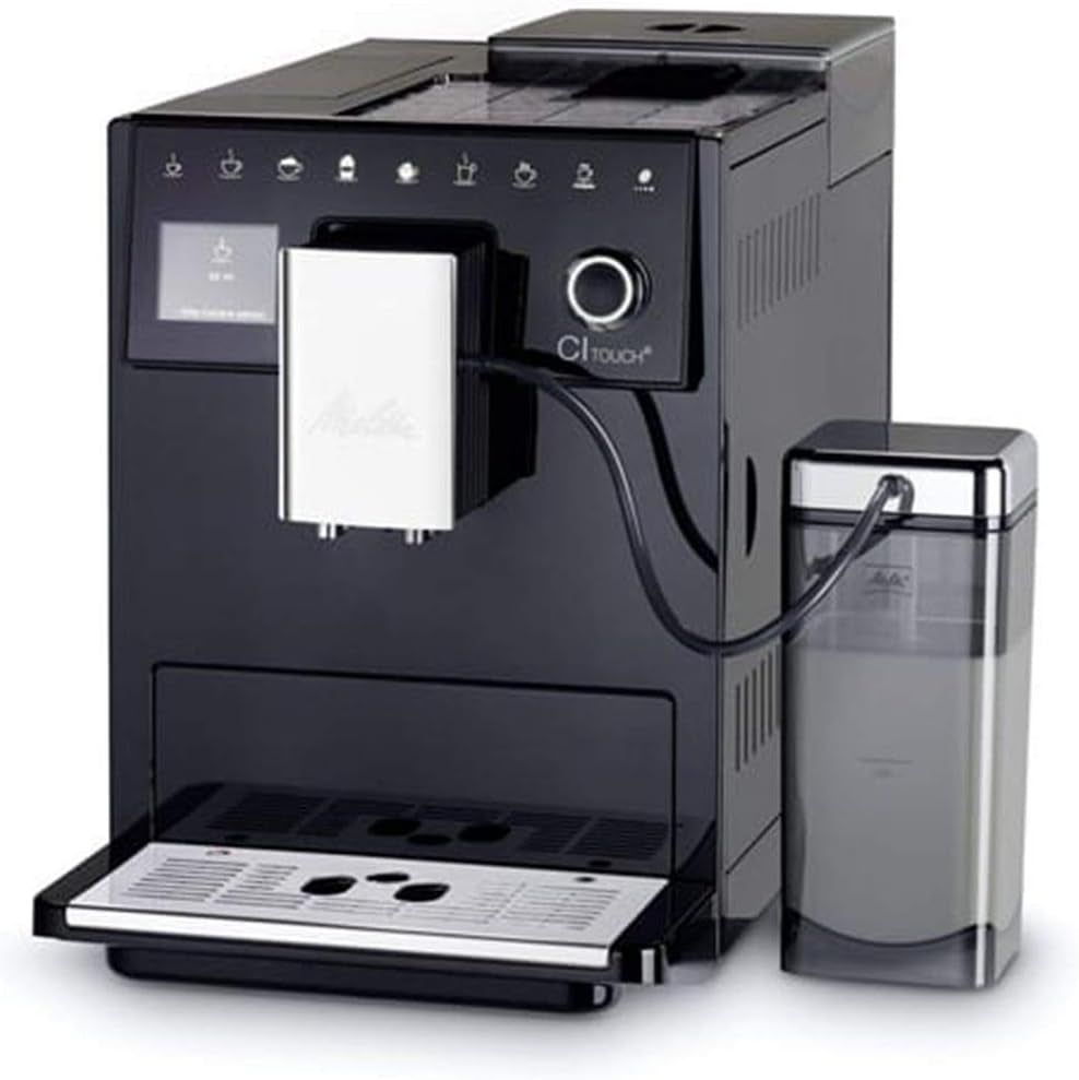 Melitta CI Touch: cafetera espresso totalmente automática con sistema de leche, cafetera espresso con molinillo de café integrado y espumador de leche, p. para espresso o capuchino, plateado