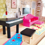 Bino World of Toys Casa de muñecas con balcón, Juguete para niños a partir de 3 años, con 3 plantas, escaleras, 4 habitaciones y balcón incl. 15-TLG. Accesorios, Para fomentar las habilidades de los niños, Diseño rosa Naty Shop casas de muñecas