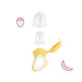 Badabulle comedero bebe con funda protectora, mango ergonómico, calma encías e introduce nuevos sabores, a partir de 4 meses, sin BPA