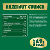 Barras de chocolate con caramelo y avellanas por delante | 12 tabletas de chocolate x 35 g sin azúcares añadidos | 1,9 g de azúcar por barra | Crujiente sabor avellana y caramelo | Dulces bajos en carbohidratos | Sin aceite de palma