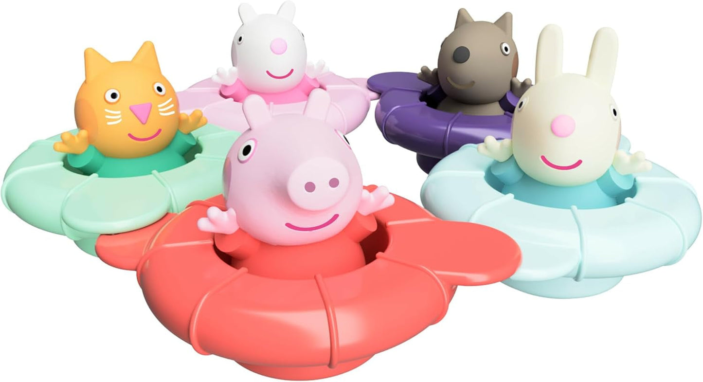 Tomy Toomies Peppa's Pool Party - 5 Vasos con Anillos de Conexión con 5 Juguetes para Bebé Peppa Pig & Friends Water Squirter - Juguetes para el Baño +18 Meses - Juguetes para el Baño y la Piscina del Bebé Bebe Naty Shop Toys Default Title