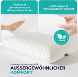 ZenPur Almohada ortopédica para el cuello 40x60-13cm, Almohada viscoelástica para la cabeza - Almohada ergonómica para dormir para cuello y hombros, certificado Oeko-TEX