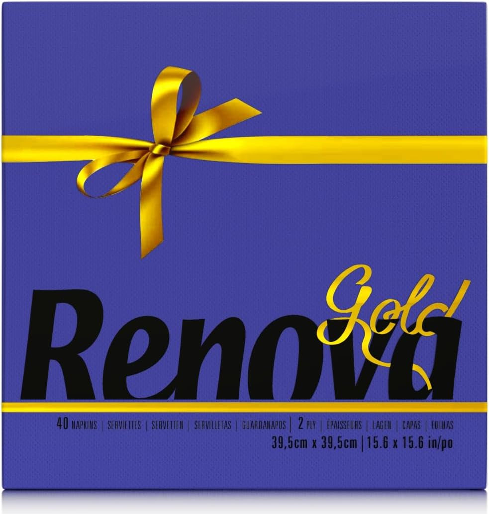 Servilletas de papel Renova, azul dorado - 40 servilletas