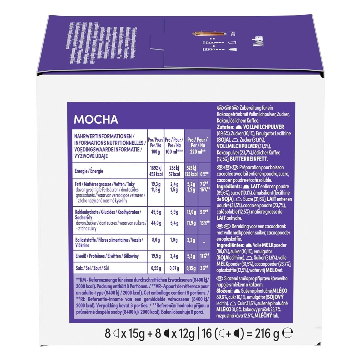 NESCAFÉ DOLCE GUSTO Mocha Kaffeekapseln Paquete de 3 (3 x 16 cápsulas)